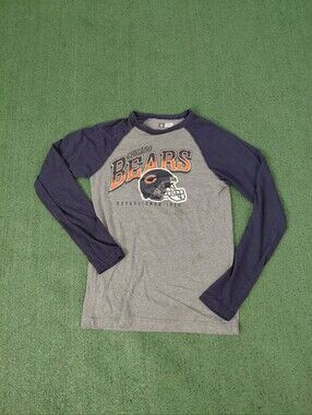 NFL Team Apparel Chicago Bears Football Sports Long Sleeve Gray Shirt Sz Small